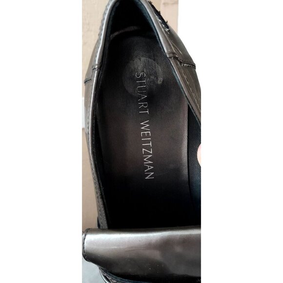Stuart Weitzman Size 9.5M Y2K Platform Chunky Metallic Gold Loafer Shoes - Picture 9 of 11